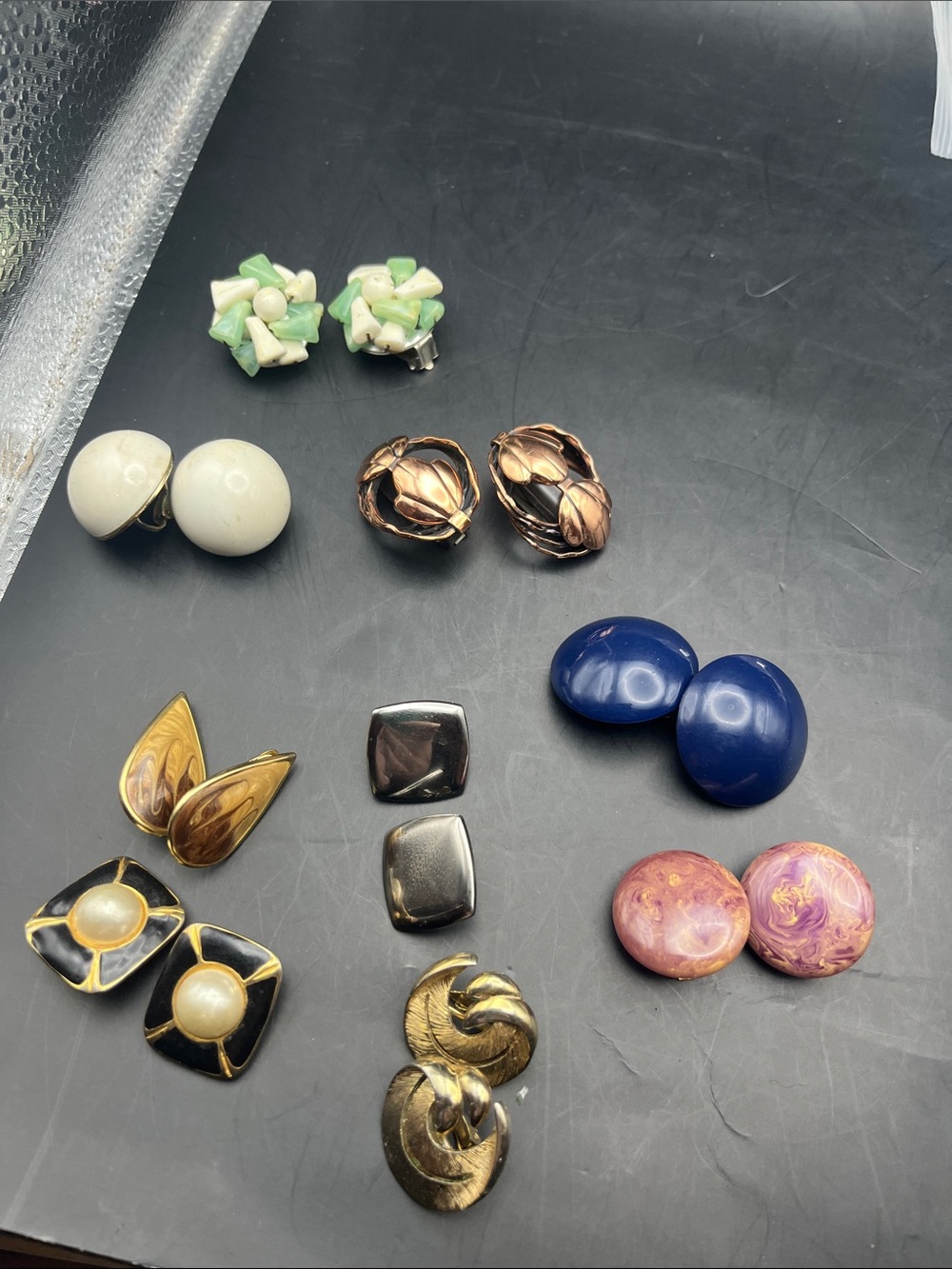 8 pairs! Vintage Assorted Women’s Clip-On Earrings -80s 90 costume statement